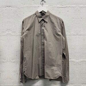 ANN DEMEULEMEESTER gray cotton button up shirt